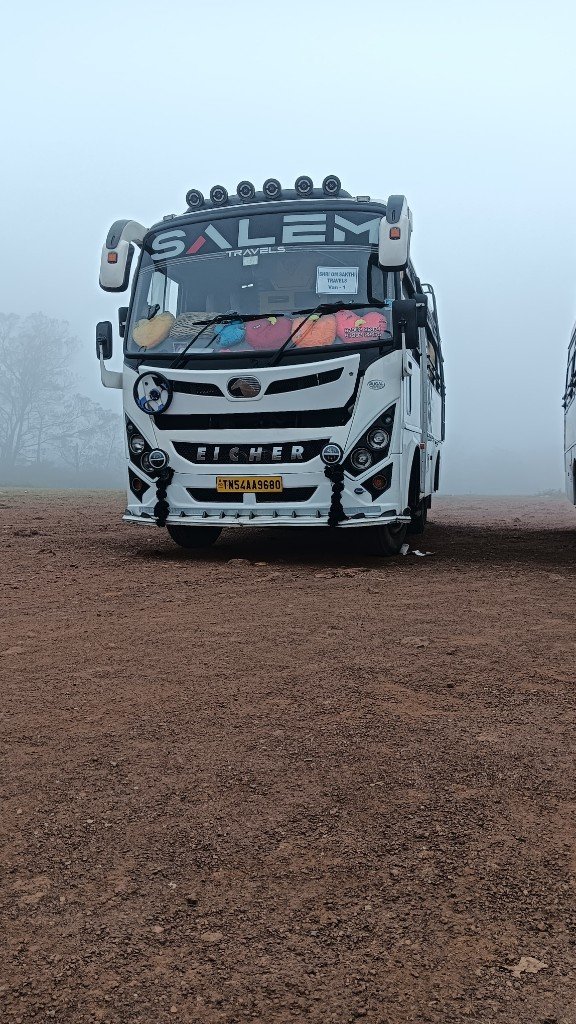 Salem Travels AC luxury coach — 12-20 seater white tempo traveller